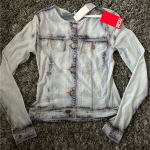 Diesel mesh denim top